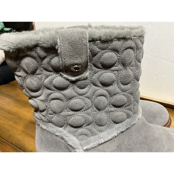 COACH Suede Ivy Boots Size 6 B Heather Grey - Picture 6 of 11